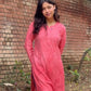Ruhani Chanderi Silk Kurta- Red