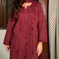 Saira Cotton Farshi suit set in Burgundy Red