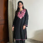 Saira Kashmiri cotton Aari Kurta Set- Black