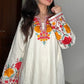 Firoza Kashmiri Aari Woollen Pheran- White