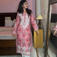 Zaira Chanderi printed Long Kurta- Pink
