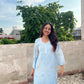 Chanderi Silk Pastel Ombré Kurta Set- Blue