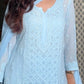 Zoya Viscose Cutdana suit set- Ice blue