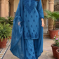 Zoya Cotton Farshi Suit Set- Blue