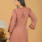 Modal Chikankari Long Kurta - Brown