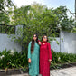 Falak Chanderi Buta Kurta set- Green