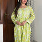 Vaishali Mulmul Chikankari Kurta- Green
