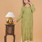 Muslin Chikankari Long Kurta - Green