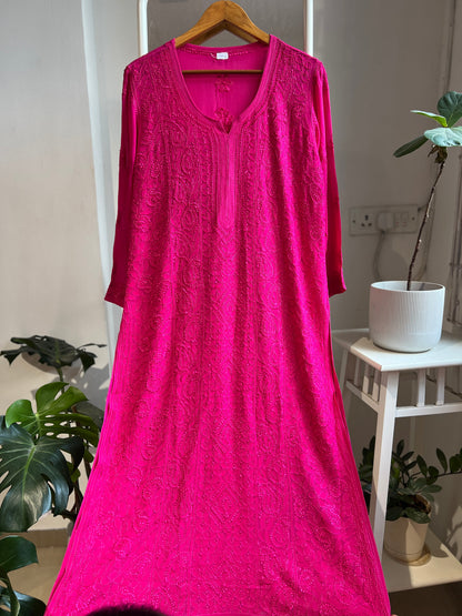 Kavya Viscose georgette long kurta- pink