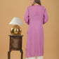 Modal Chikankari Long Kurta - Purple