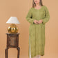 Muslin Chikankari Long Kurta - Green