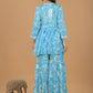 Mulmul Cotton Kurta & Palazzo Chikankari Set - Blue