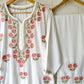 Dia modal Rose chikankari kurta set- white