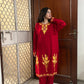 Kashmiri Woollen kurta set- Red