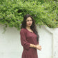 Zoya Rayon Tone Kurta Set- Brown