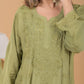 Muslin Chikankari Long Kurta - Green