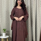Aisha Premium Rayon kurta set with dupatta- brown
