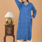Muslin Chikankari Long Kurta - Blue