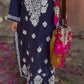 Gia Rayon Chikankari Kurta set- Blue
