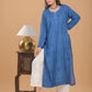 Muslin Chikankari Long Kurta - Blue