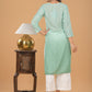 Chanderi Ombre Chikankari Long Kurta - Green