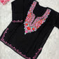 Ziya Kashmiri Short woollen kurti- Black