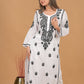Cotton Chikankari Kurta- White