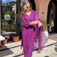 Kaira Mukaish Rayon kurta set with dupatta- Purple