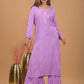 Rayon Chikankari Kurta Sharara - Purple
