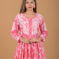 Mulmul Cotton Kurta & Palazzo Chikankari Set - Pink