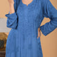 Muslin Chikankari Long Kurta - Blue