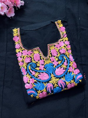 Noor Aari Woollen Pheran- Black