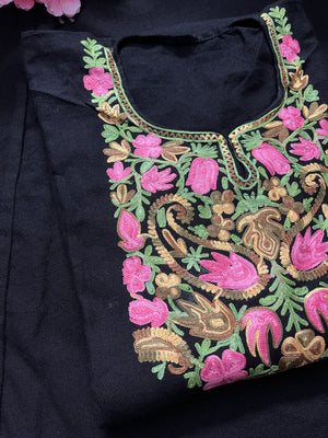 Noor Aari Woollen Pheran- Black