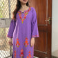 Kashmiri woollen long kurta- Purple