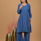 Chanderi Chikankari Kurta Palazzo - Blue