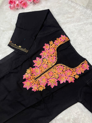 Ziya Kashmiri Short woollen kurti- Black