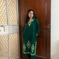 Kashmiri Woollen kurta set- Green