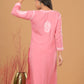Rayon Chikankari Kurta Palazzo - Pink
