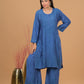 Chanderi Chikankari Kurta Palazzo - Blue