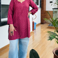 Yasmin muslin short kurti- Red