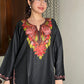 Sejal Kashmiri Short Cotton kurti- Black