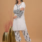 Cotton Chikankari Kurta Afgani Set- White