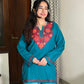 Soha Kashmiri Short woollen Kurti- Teal Blue
