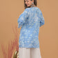 Mulmul Cotton Print Short Kurta- Blue