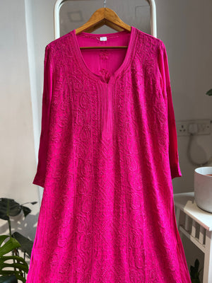 Kavya Viscose georgette long kurta- pink