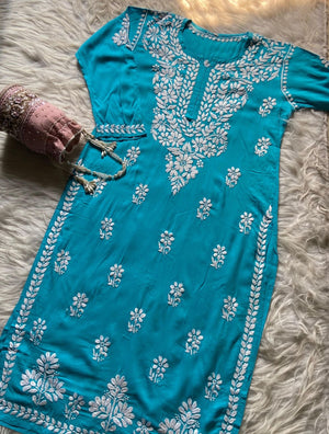 Laiba Rayon Chikankari kurta