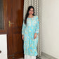 Vaishali Mulmul Chikankari Kurta- Blue