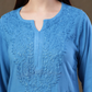 Zarin Ombré Rayon Chikankari Suit set- Blue