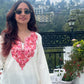 Trisha Kashmiri Short Cotton kurti- White