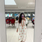 Dia modal Rose chikankari kurta set- white